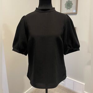 Anthropologie Maeve Puff Sleeve High Neck Blouse EUC